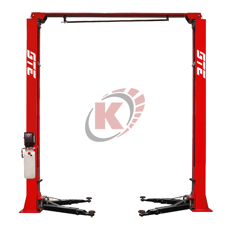 Подъемник двухстоечный 4т с верхней синхронизацией, 220В ручной двойной спуск GTE (GTE-B201)