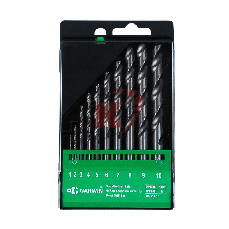 Набор сверл ц/хв 10шт. 1-10мм (100611-10) Garwin