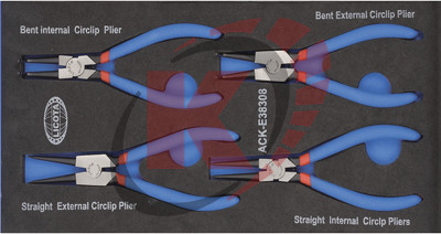 Набор съемников стопорных колец 4пр. 150мм (ACK-E38308) EVA ложемент Licota