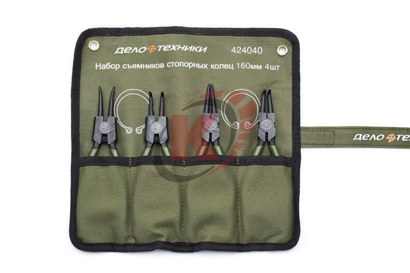 Набор съемников стопорных колец 4пр. 160мм тетрон (424040) ДТ