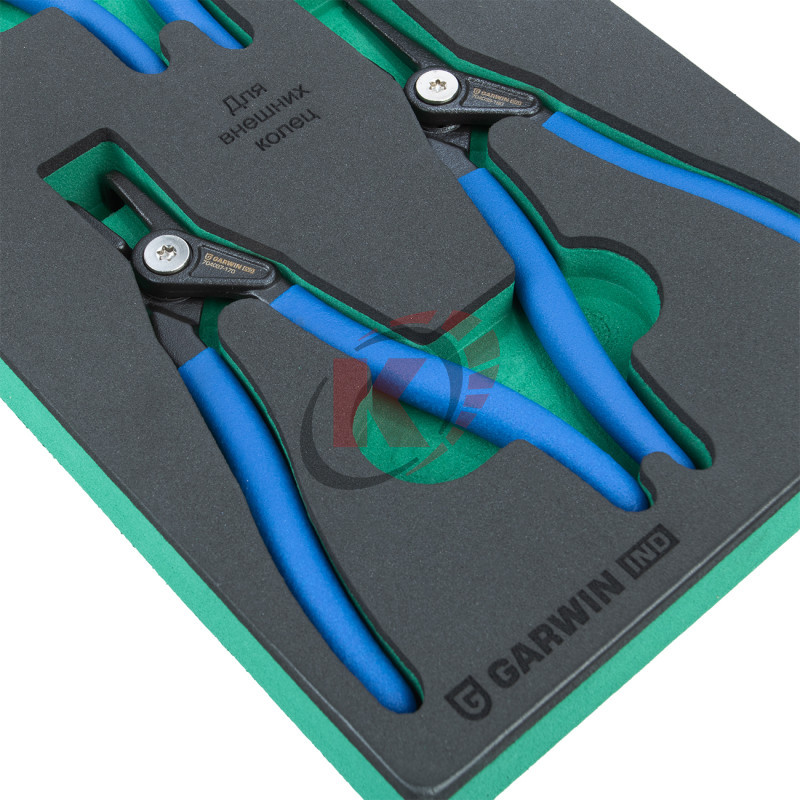 Набор съемников стопорных колец 4пр. 180мм (646340) ложемент EVA Garwin