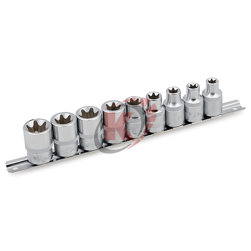 Набор головок E-Star 9пр. на металл. держателе Е10-Е24 1/2" (46410-9C) Hans