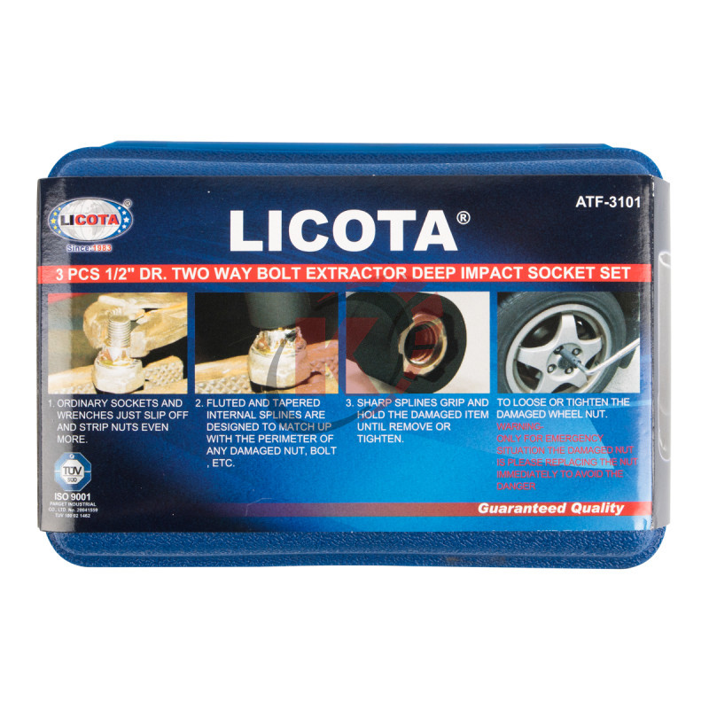 Набор головок для скругленного крепежа 17,19,21 (ATF-3101) Licota