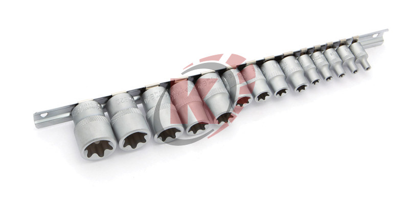 Набор головок TORX 14 пр. 1/4" Е4-Е8, 3/8" Е10-Е14, 1/2"Е16-E24 (623714) ДТ