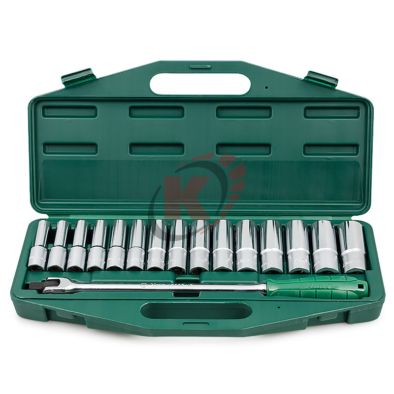 Набор торцевых головок 1/2" 10-24мм 16пр. в кейсе (4615MG) Hans