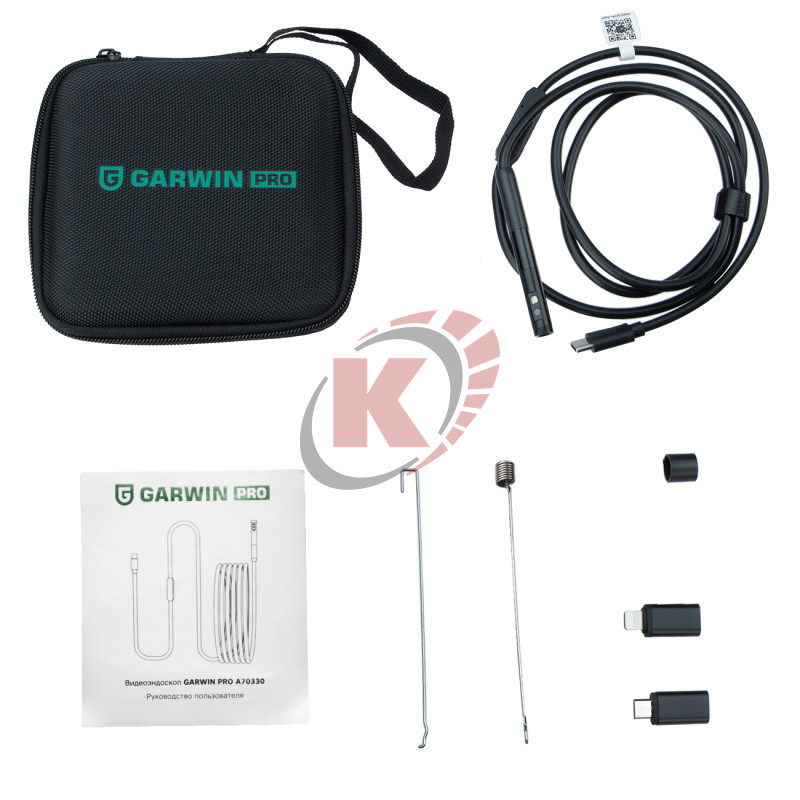 Видеоэндоскоп USB, 2.0Мп, двойная камера 1м, 8 мм (A70330) Garwin