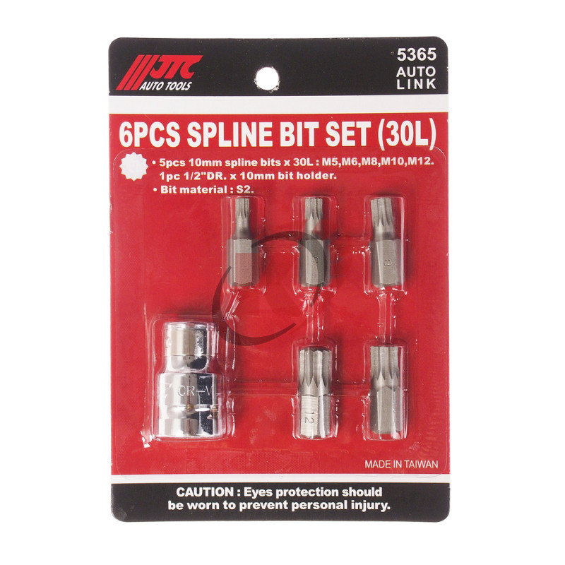 Набор бит 1/2" SPLINE М5-12 с держателем 6 предметов (JTC-5365)