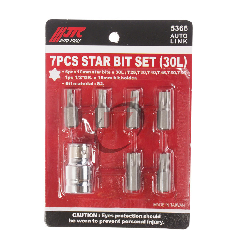 Набор бит 1/2" TORX T25-55 с держателем 7 предметов (JTC-5366)