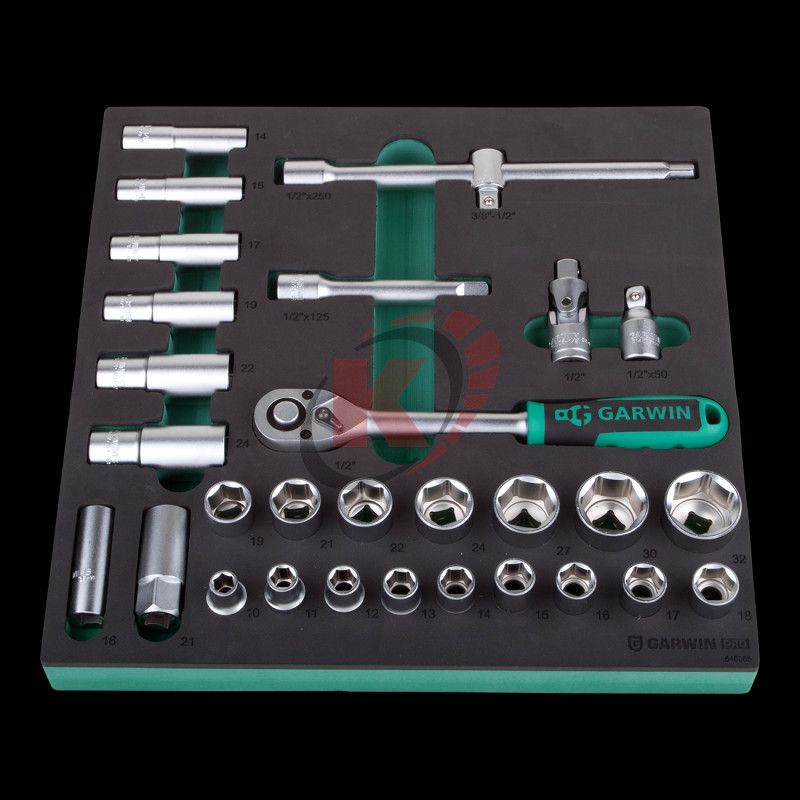 Набор торцевых головок 1/2" 31пр.10-32 (646065) ложемент EVA Garwin