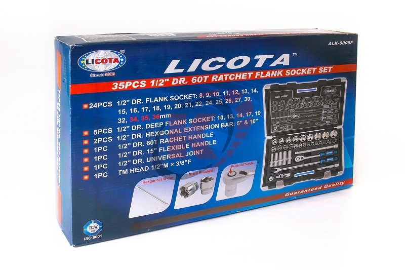 Набор торцевых головок 1/2" 35пр. р-ры 8-36 (ALK-0008F) Licota