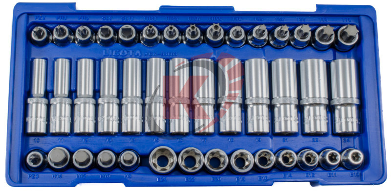 Набор торцевых головок 1/2" 42пр.со 24 вст. (ACK-B3003) ложемент-кейс Licota