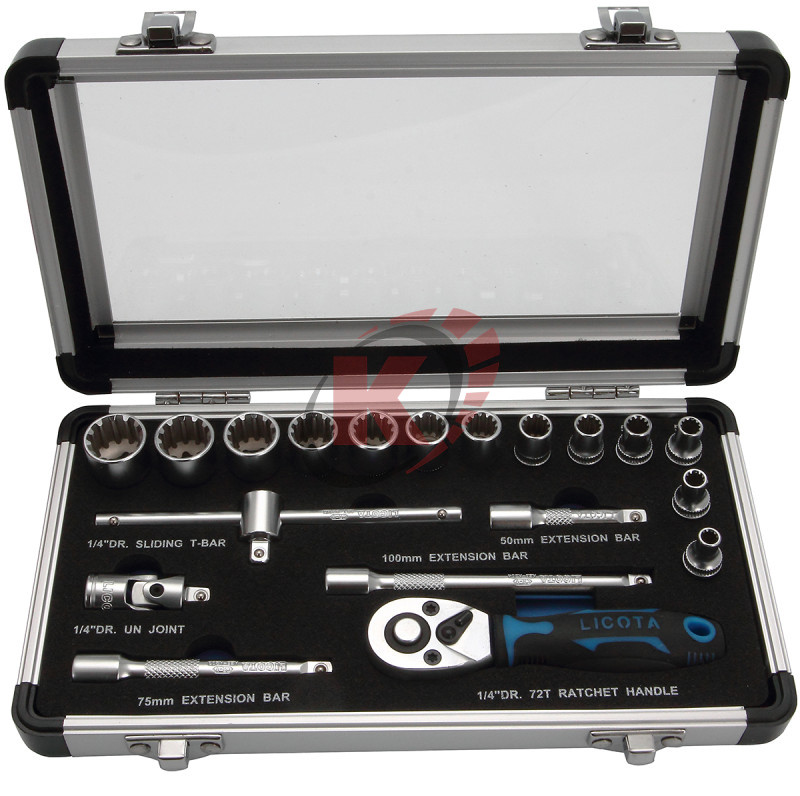 Набор торцевых головок 1/4" 19пр. Spline (ALM-3001) Licota