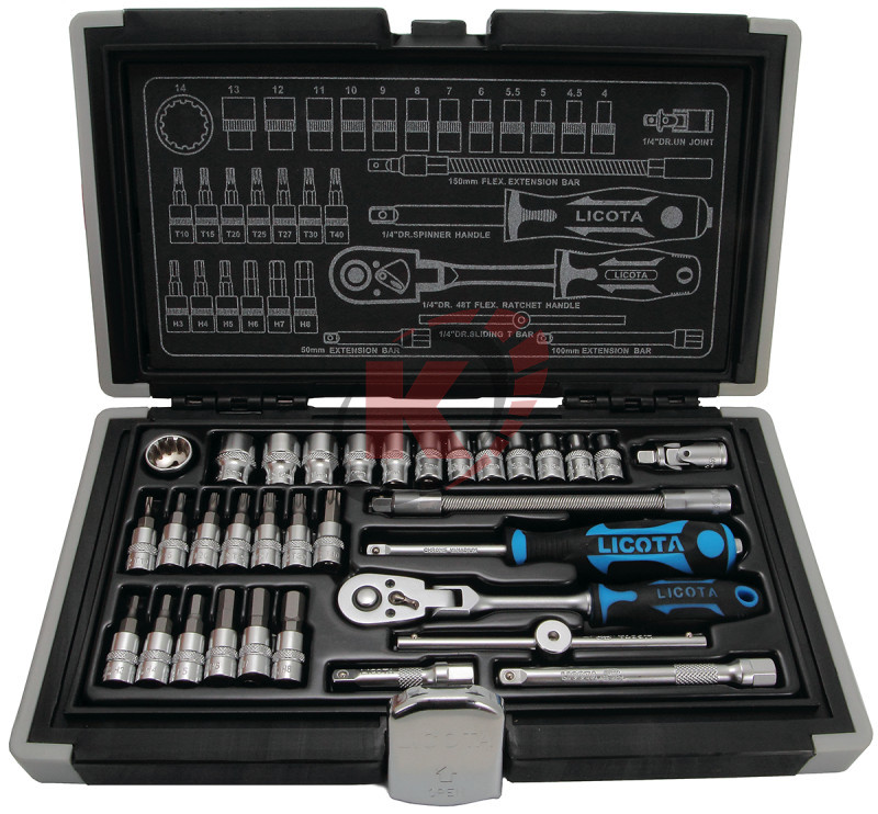 Набор торцевых головок 1/4" 33пр. 4-14 (ALK-0003P) Spline Licota