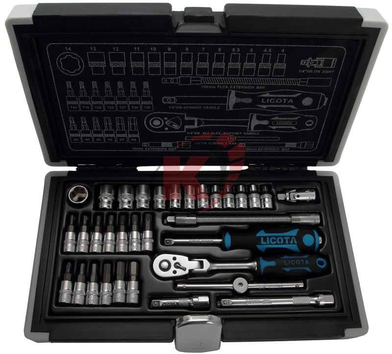Набор торцевых головок 1/4" 33пр. р-ры 4-14 (ALK-0003) Super Lock Licota