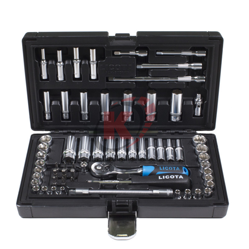 Набор торцевых головок 1/4" 62пр. дюйм и метрика (ALK-8021FW) Licota