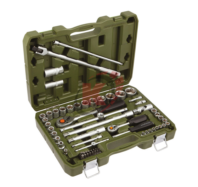 Набор торцевых головок 1/4"-1/2" 62 пр. и принадлежностей (620762) ДТ