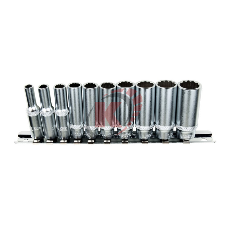 Набор торцевых головок 12гр. 1/4" 10пр. S=5-14 на линейке (TBS-23001) Licota