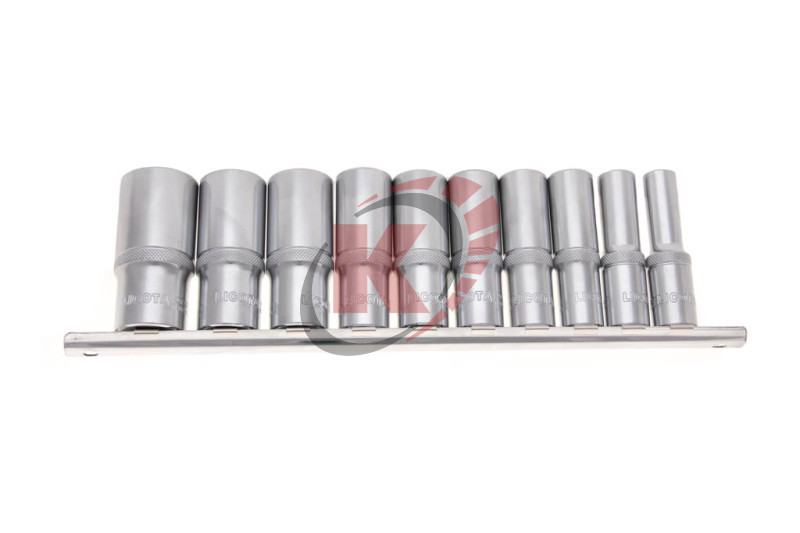 Набор торцевых головок 12гр. 3/8" 9пр. 5/16"-13/16" удл. на линейке (TBS-23004) Licota