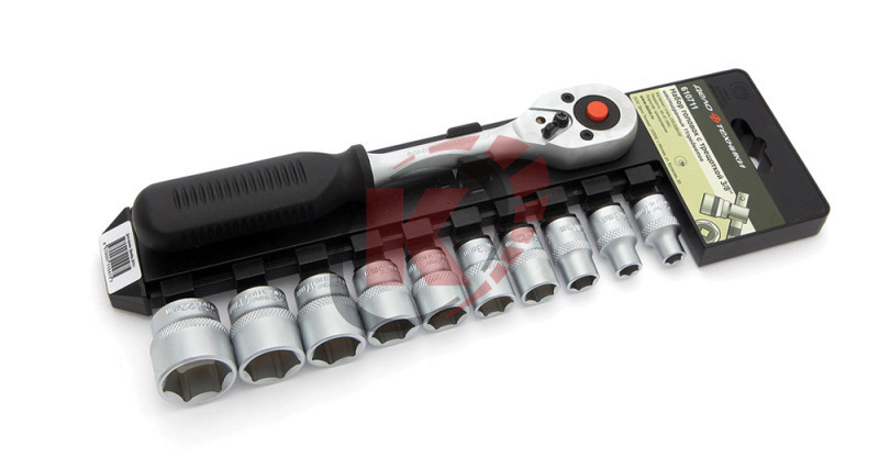 Набор торцевых головок 3/8" 11пр. с трещоткой 7-22 (610711) ДТ