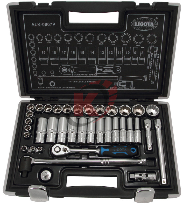 Набор торцевых головок 3/8" 37пр. Spline 6-24 (ALK-0007P) Licota