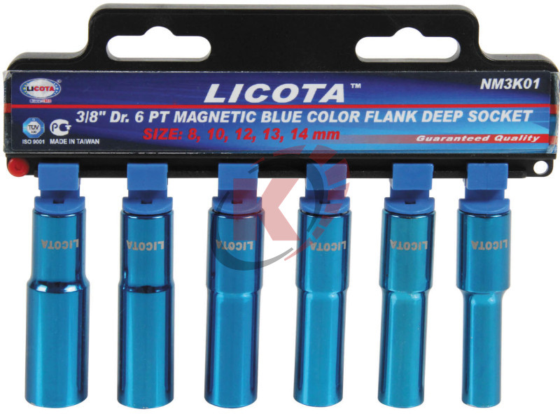 Набор торцевых головок длинных 3/8" 6пр. магнит. 8-14мм (NM3K01) Licota