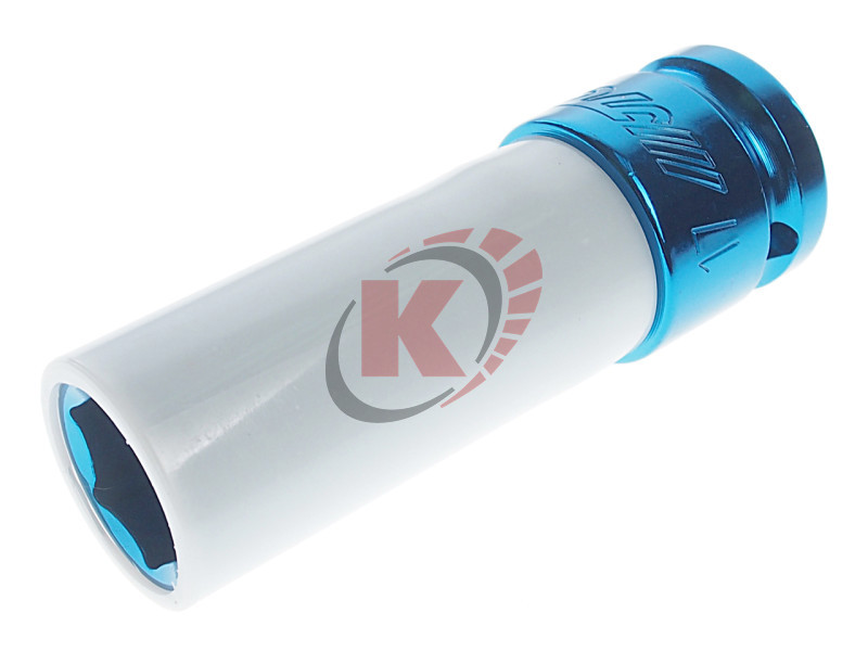 Головка торцевая 6гр. 1/2" S=17мм L=87мм ударная для литых дисков синяя (JTC-330417)