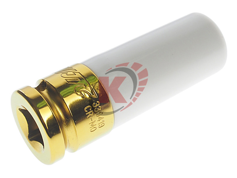 Головка торцевая 6гр. 1/2" S=19мм L=87мм ударная для литых дисков желтая (JTC-330419)