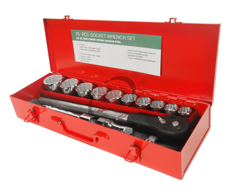 Набор торцевых головок 12гр 3/4" 22-50мм 14пр (JTC-T615M)