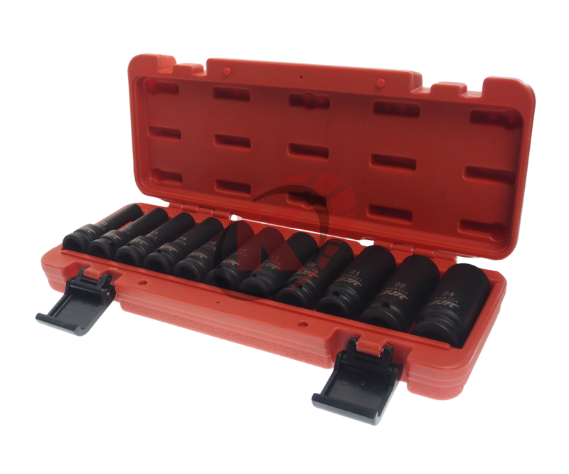 Набор торцевых головок 12гр. 1/2" 10-24мм 11пр. глубоких ударных в кейсе (JTC-J411P)