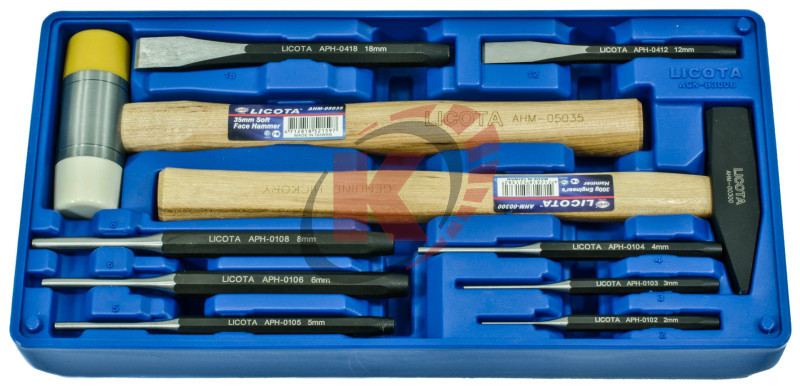 Набор ударно-режущего инструмента 10 пр., в ложементе-кейсе (ACK-B3006) Licota