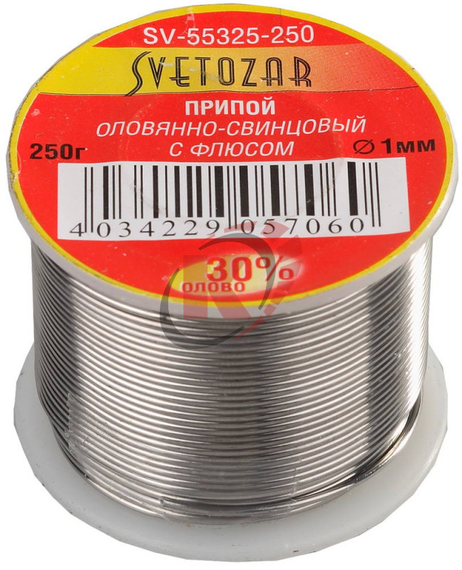 Припой ПОС 30 d=1 мм 250гр. (SV-55325-250)