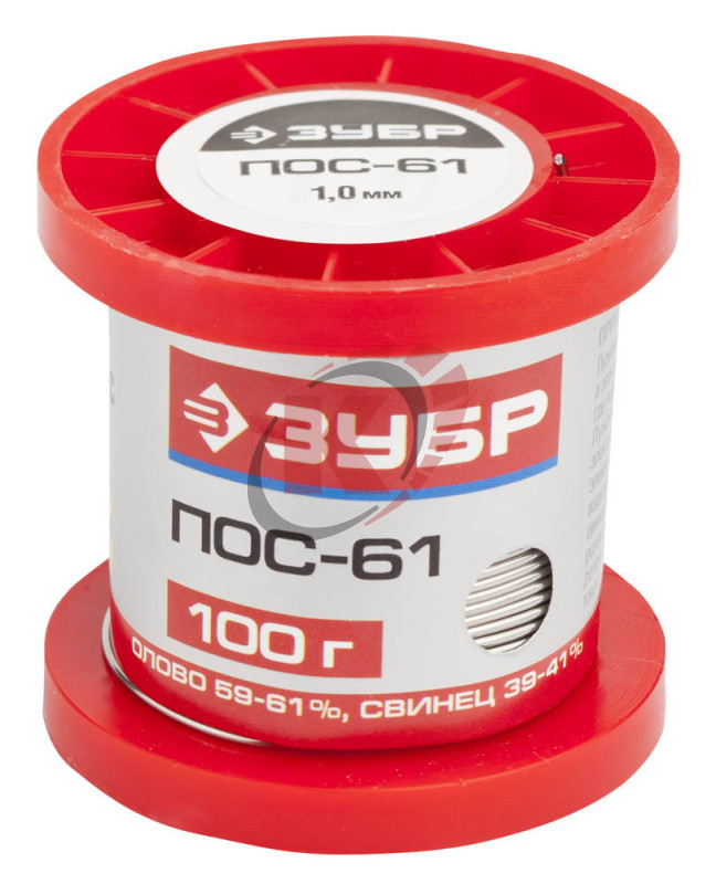 Припой ПОС 61 d=1,0 мм 100гр. (55450-100-10) Зубр