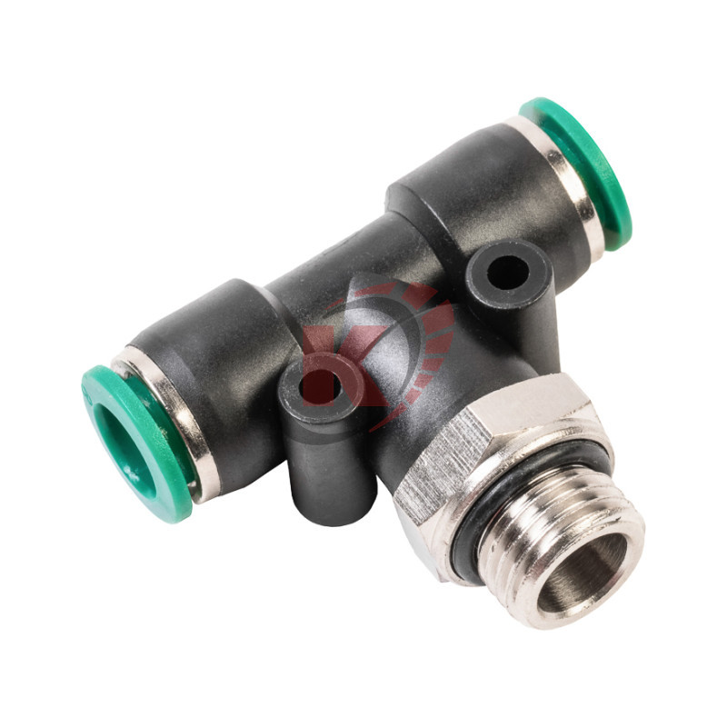 Фитинг цанговый М1/4" Т-тройник 10 мм, пластм. корпус (808520-T-10-10-14) Garwin