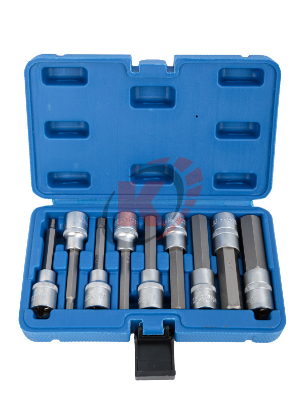 Набор головок 1/2" со вставкой шестигранной, длина 100мм, 9пр. (VR50194) Vertul