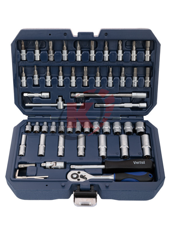 Набор торцевых головок и бит 53пр. 1/4" (VR053) Vertul