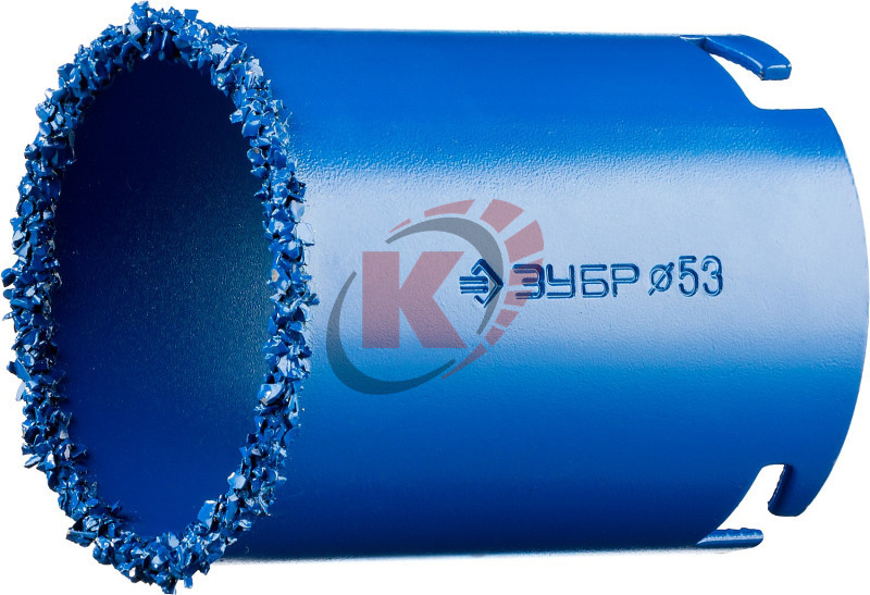 Коронка кольцевая с карбид-вольфрамовой крошкой d=53мм (33350-53) Зубр