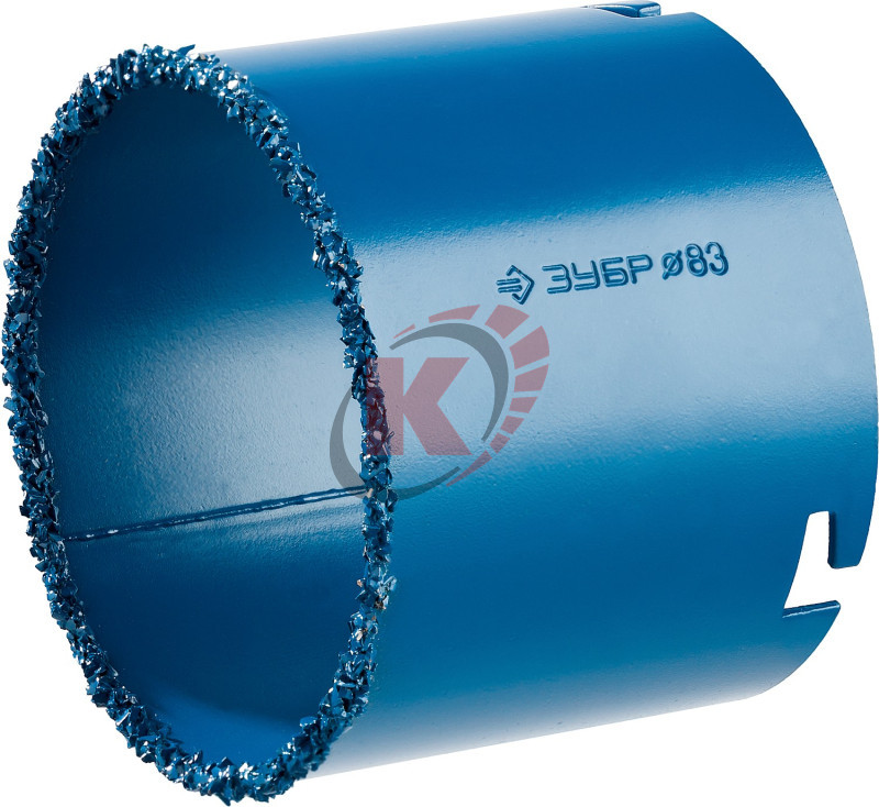 Коронка кольцевая с карбид-вольфрамовой крошкой d=83мм (33350-83) Зубр