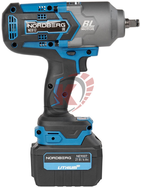 Гайковерт аккум. 21В, 1700Нм, 1/2", 2х6Ач (NE812K) Nordberg