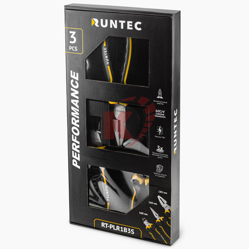 Набор шарнирно-губцевого инструмента 3пр. (RT-PLR1B3S) Runtec