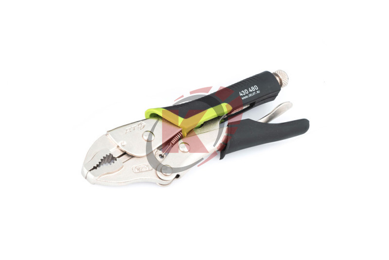 Зажим с фиксацией с полукруглым захватом, двухкомпонентная рукоятка 180 мм (430480) ДТ