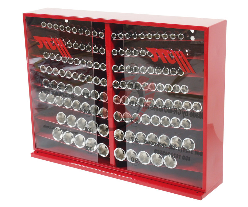 Набор головок торцевых 6-гранных 1/2" 10-32мм в металлическом шкафу 137 предметов (JTC-H4137)