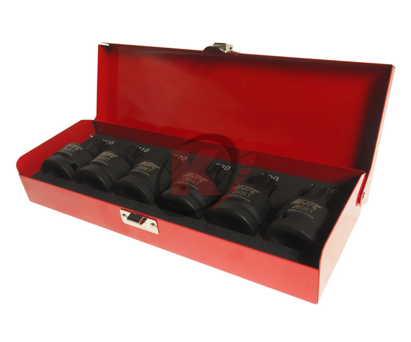 Набор головок ударных TORX 3/4" T70-M18 L=61мм в кейсе 6 предметов (JTC-J606T)