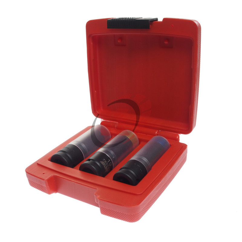 Набор головок ударных для литых дисков 17-19-21мм L=85мм в кейсе 3 предмета (JTC-7655)