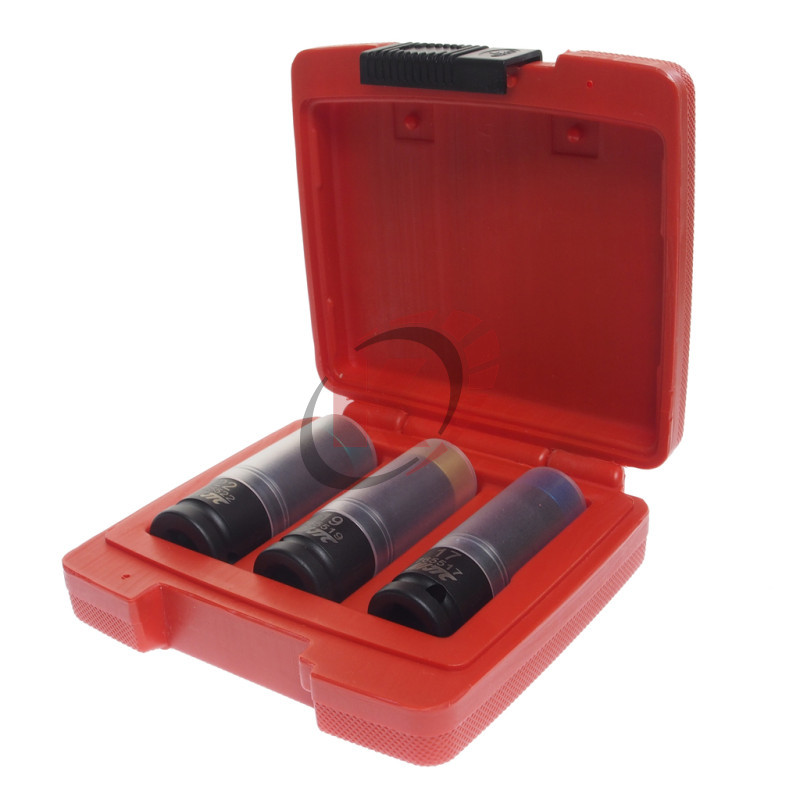 Набор головок ударных для литых дисков 17-19-22мм L=85мм в кейсе 3 предмета (JTC-7655A)