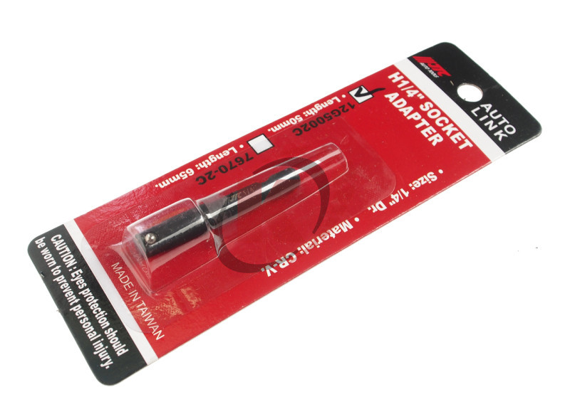 Адаптер с шестигр. 1/4" на квадрат 1/4" 50мм в блистере (JTC-12G5002C)