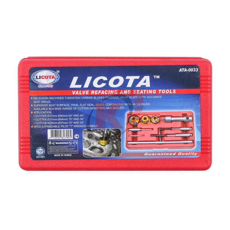 Набор зенковок регулируемых для расточки седел клапанов (ATA-0033) Licota