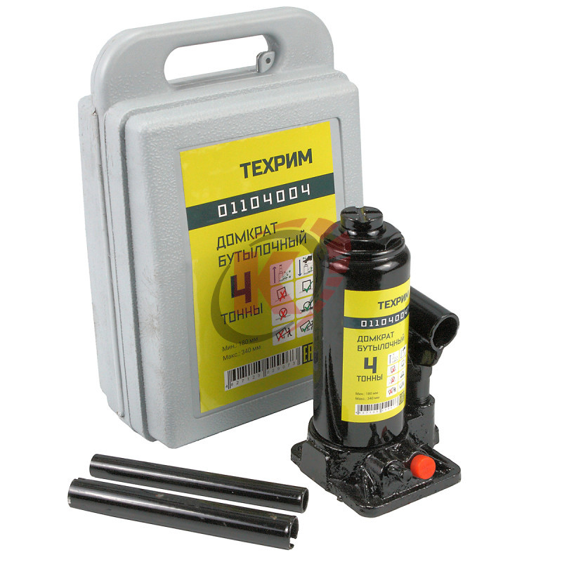 Домкрат бутылочный 4т 180-340 мм (01104004) Техрим