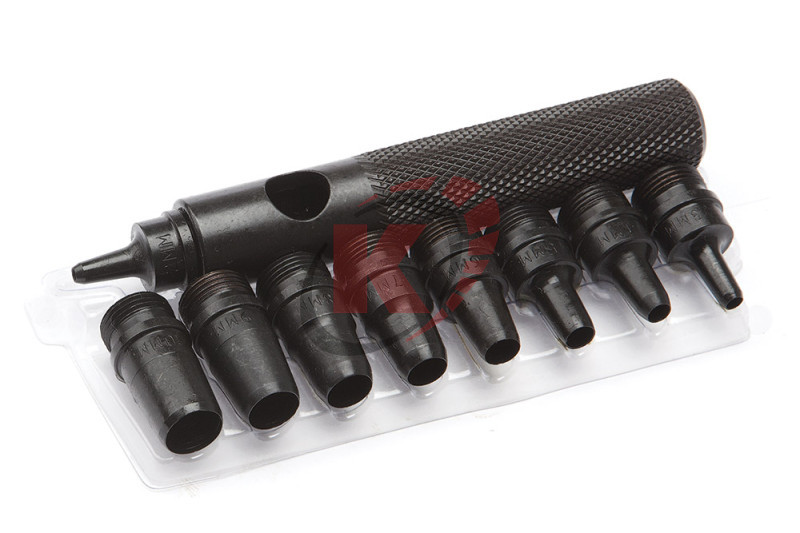 Набор просечек со сменными насадками 10пр. 2,3,4,5,6,7,8,9,10 мм (376510) ДТ