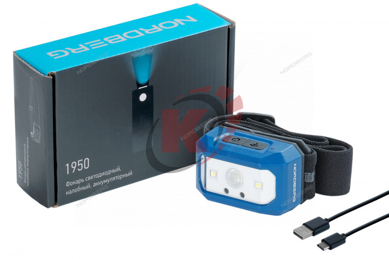 Фонарь налобный аккумуляторный 3.7 В (1950) Nordberg