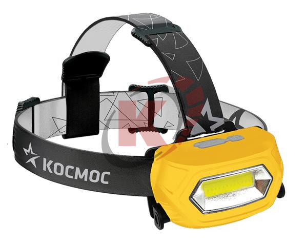 Фонарь налобный, аккум., 3 режима желтый KОС-LiPoH3WCOB (89-0-321) КОСМОС